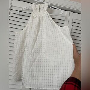 SHEIN White Textured Halter Top